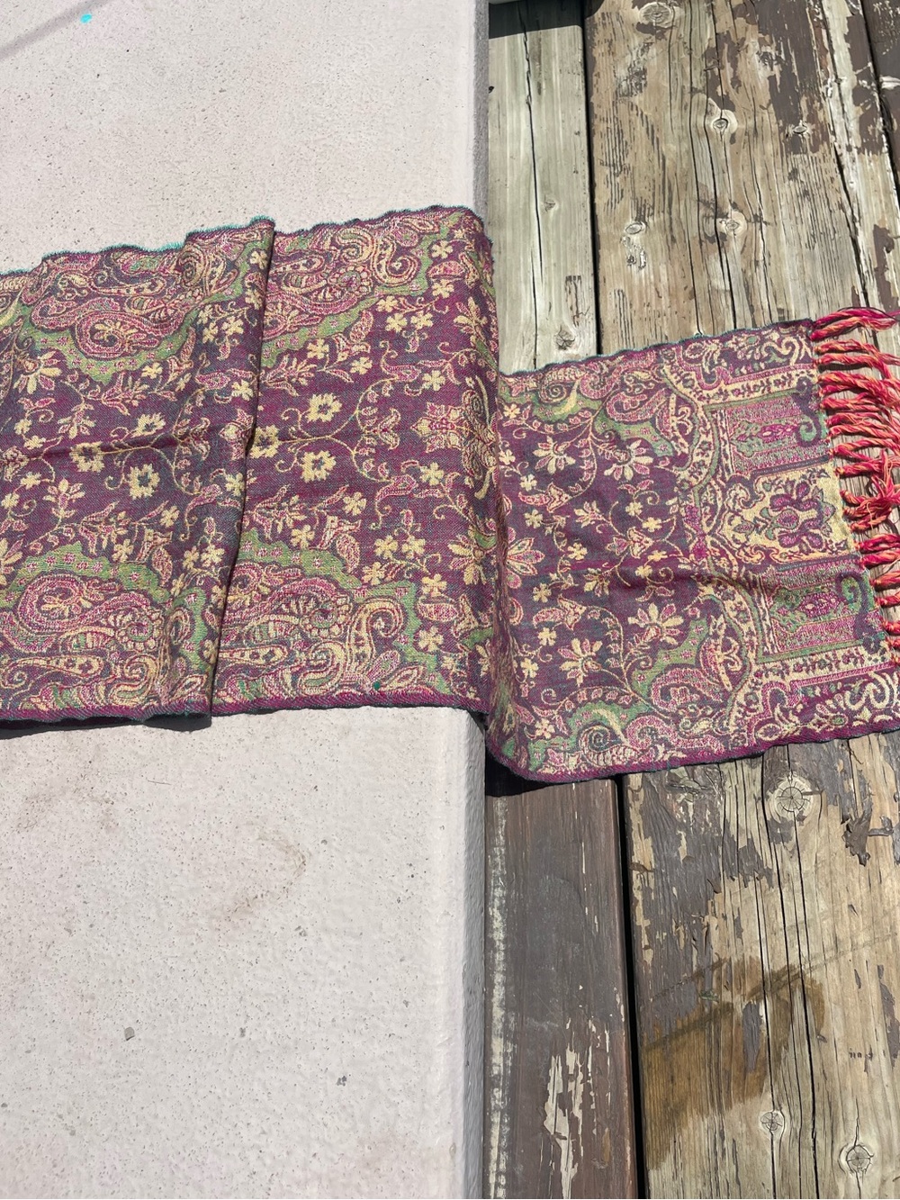 Paisley Pashmina Style Scarf Shawl | Fringe Wrap